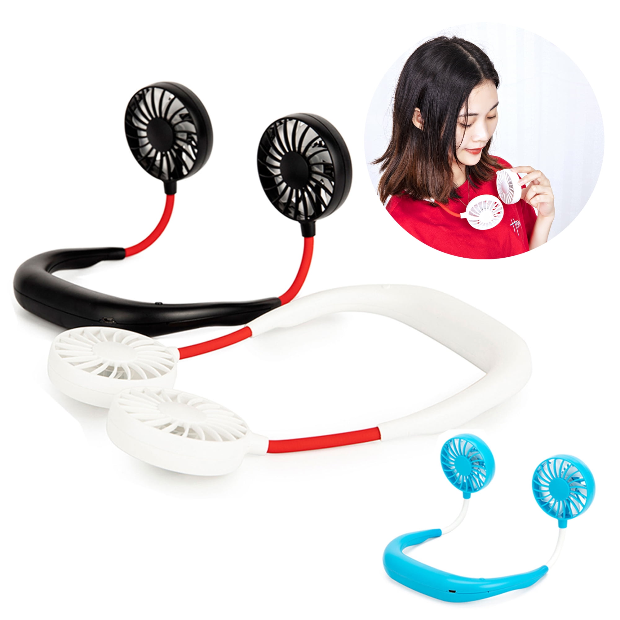 NK HOME Hand Free Personal Fan, Mini Portable USB Rechargeable