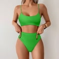 thumbnail image 2 of ERkkoi Cheeky Bikini Sets for Women Scoop Neck Swimsuit Textured Two Piece Bathing Suit Light Green M, 2 of 5