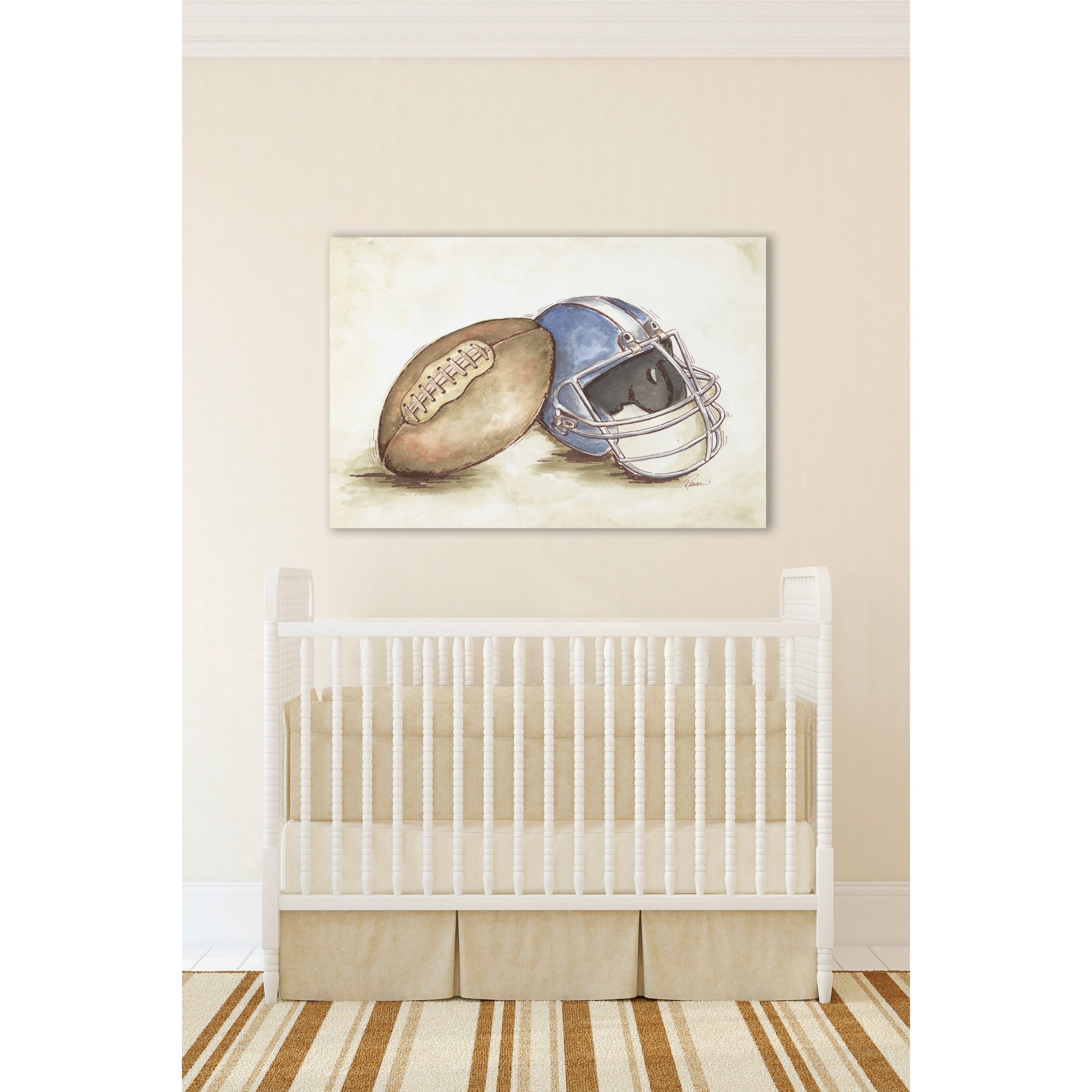 "Football Gear" by Reesa Qualia Painting Print on Wrapped Canvas