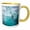 Yellow/White, variant on 3drose, Canada, Repulse Bay, Polar Bear Swimming by Iceberg on Hudson Bay, 11oz Two-tone Green Mug