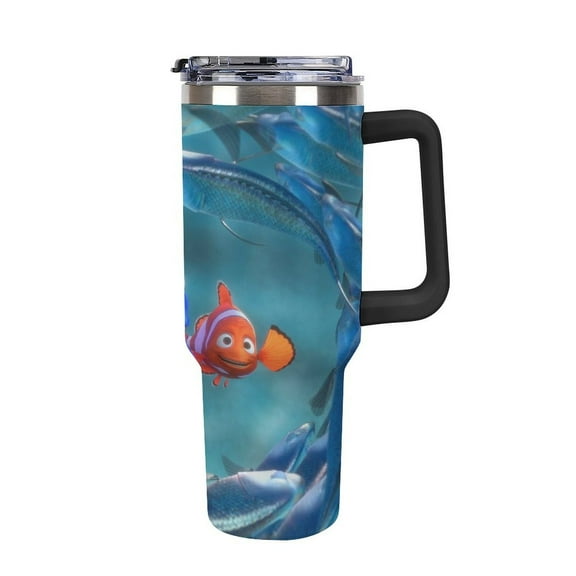 Finding Ne-m Tumbler with Handle and Straw Lid Insulated Tumbler Stainless Steel Water Bottle Cup Gifts 40oz
