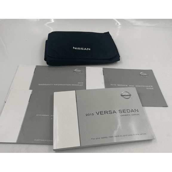 2015 Nissan Versa Sedan Owners Manual Set with Case OEM A01B33054