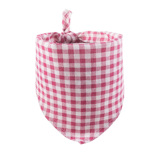 Methold Plaid Slobber Bufanda Algodón Triangular Mascota Toalla Decoración Suministros Verde Ropa para mascotas Rojo