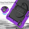 thumbnail image 7 of Case for iPad Pro 12.9 2022/2021/2020/2018 6th/5th/4th/3rd Gen with Screen Protector, 360 Degree Rotating Kickstand Hand Strap Shockproof Cover with Shoulder Strap, Purple, 7 of 7