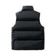 thumbnail image 4 of Dwelliawo Men's Vest Padded Jacket Loose Warm Puffer Vests Winter Lightweight Quilted Coats Outdoor Travel Stand-Up Collar Coat Black 2XL, 4 of 8