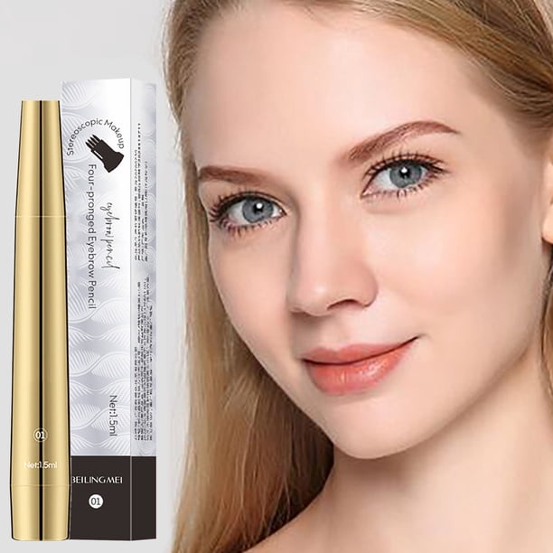 Lápiz de cejas tridimensional con cuatro puntas, resistente al agua y al sudor, de larga duración y difícil de desvanecer, 1,5 ml.