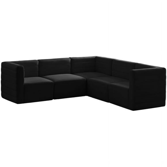 Meridian Furniture Quincy Black Velvet Modular Sectional