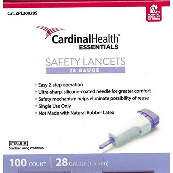 ZPL30028S - ReliaMed Safety Lancet 28G (100 count)