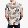 thumbnail image 4 of Balery Tropical Leaves Printed Men’s Short Sleeve Polo Shirt, Midweight Men's Shirt,Golf Polo shirts -, 4 of 9