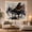 Black Grand Piano, variant on Grand Piano with Roses and Ribbons on Soft Background, Dreamy Watercolor for Music Lovers, Romantic Art Wall Decor Birthday Gift Tapestry Wall Hanging for Bedroom and Living Room