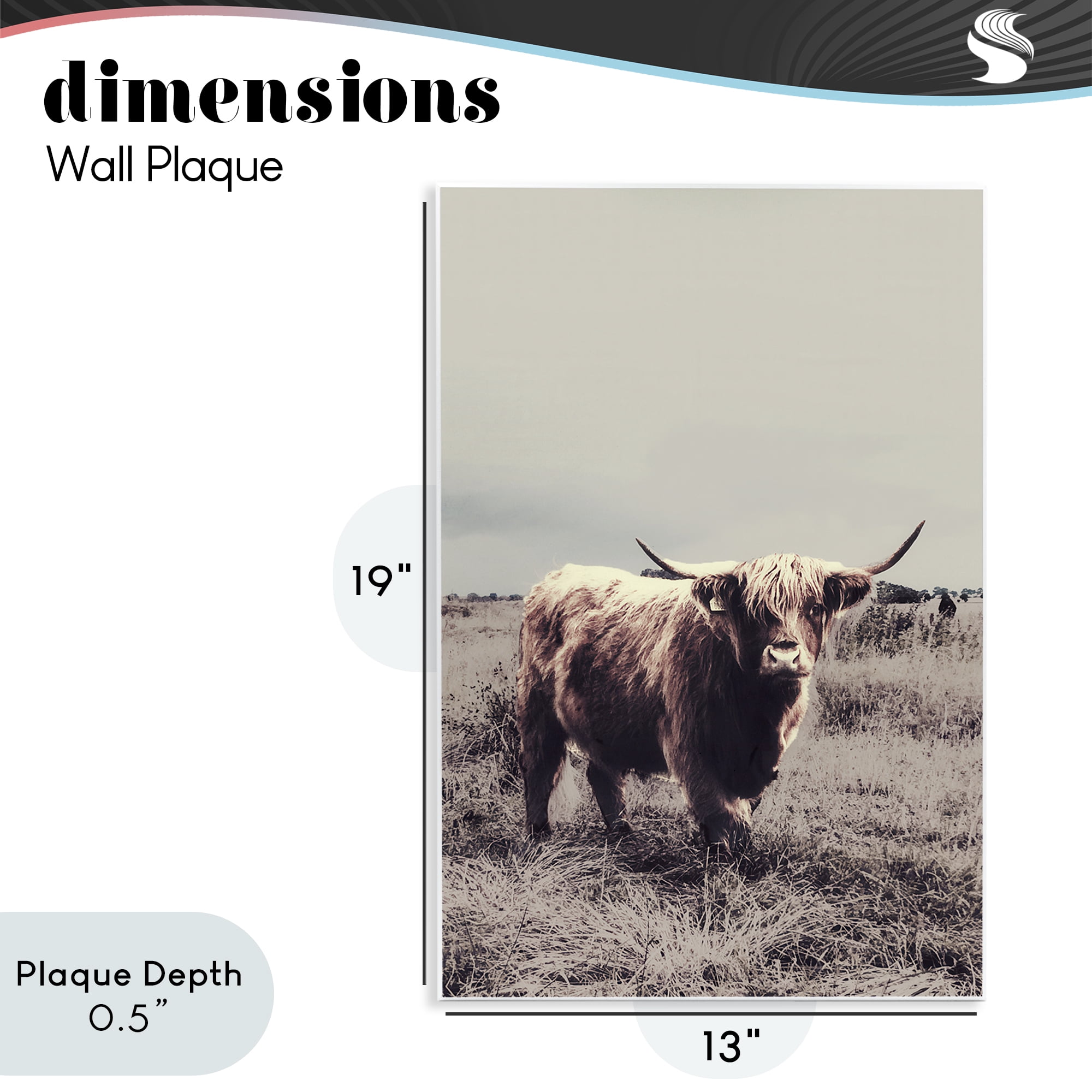 Stupell Industries Horned Cattle in Pasture Wall Plaque Art, design by SD Graphics Studio
