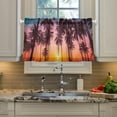 thumbnail image 5 of Coolnut Palm Tree Kitchen Curtains 2 Panels, UV Protected Tier Curtains Half Window Curtains Kitchen Tiers for Guest Room Bathroom Sink Laundry Room Basement,36 x 27 Inch, 5 of 6