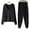 Black, variant on Ecqkame Tracksuit Sets for Women Clothing Two Piece Fall Jogging Outfits Long Sleeve Hooded Zip Up Sweatshirt Jacket and Wide-Leg Pants Black L
