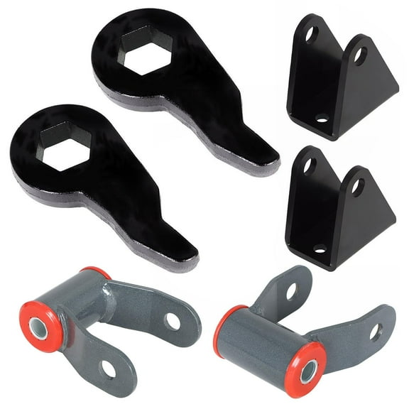 BST BSSP For 2001-2010 Silverado Sierra 2500 3500 HD 2WD 4WD 8 Lug 3" Front 2'' Rear Leveling Lift Kit-Torsion Bars Key with Shock Extender Brackets