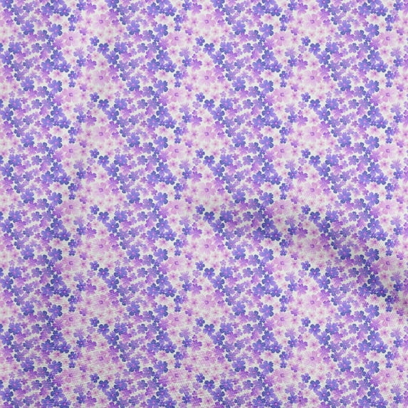 oneOone Silk Tabby Violet Fabric Floral Diy Clothing Quilting Fabric Print Fabric By Yard 42 Inch Wide