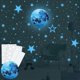 thumbnail image 1 of Pegatinas luminosas (azules), 435 piezas de pegatinas luminosas de estrellas, pegatinas luminosas de luna fluorescente, para dormitorio infantil y guardería, 1 of 5