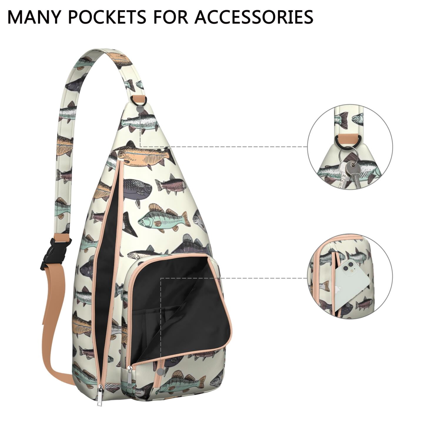 Ocean Predator Print Crossbody Pack&nbsp;- Great White Shark Hunting Pose Design