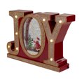 thumbnail image 3 of Northlight LED Lighted Joy Christmas Glitter Snow Globe - 11" - Red and Gold, 3 of 5
