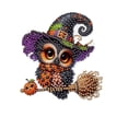 thumbnail image 3 of Halloween Diamond Art Hanging Ornament, Witch Owl Diamond Art Pendant, Acrylic Crystal Rhinestone Door Window Wall Decor by MPOISVA, 3 of 8