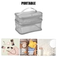 thumbnail image 3 of 1 Pcs Travel Makeup Bag Makeup Brush Holder Makeup Organizer Bag Waterproof Polyester Gray, 3 of 7