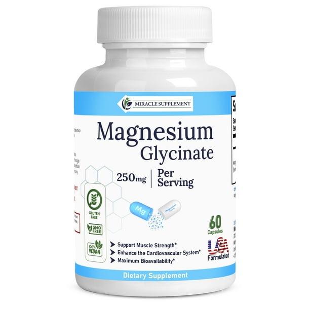 Magnesium Glycinate 250mg Highly Bioavailable Chelated Magnesium