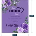 thumbnail image 2 of Best Mom Blanket from Daughter Son Mothers Day Blanket for Mom Mothers Birthday Gift Blanket for Mom Purple I Love You Dear Mom Letter To My Mom Throw Blanket Floral Blanket for Couch Bed 50x60, 2 of 6