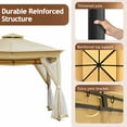 thumbnail image 5 of 10x10Ft Outdoor Gazebo Tent, Double Roof Canopy with Mosquito Netting and Dual Sided Zippers for Backyard, Garden, Lawn and Deck, Beige, 5 of 9