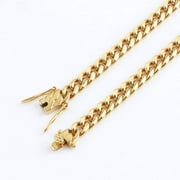 12MM Gold Chain 18K Miami Cuban link Curb Necklace for Men Boys Fathers Husband Perfect gift Hip Hop Rapper Chain