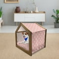 thumbnail image 3 of Swan Pet House, Hand Drawn Style White Birds on Coral Backdrop with Patterned Wings and Little Hearts, Outdoor & Indoor Portable Dog Kennel with Pillow and Cover, 5 Sizes, Multicolor, by Ambesonne, 3 of 5