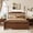 Walnut, variant on Queen Size Platform Bed Frame with Twin XL Trundle and 2 Storage Drawers, Classic Spindle Headboard Wooden Bed for Guest Room, Walnut