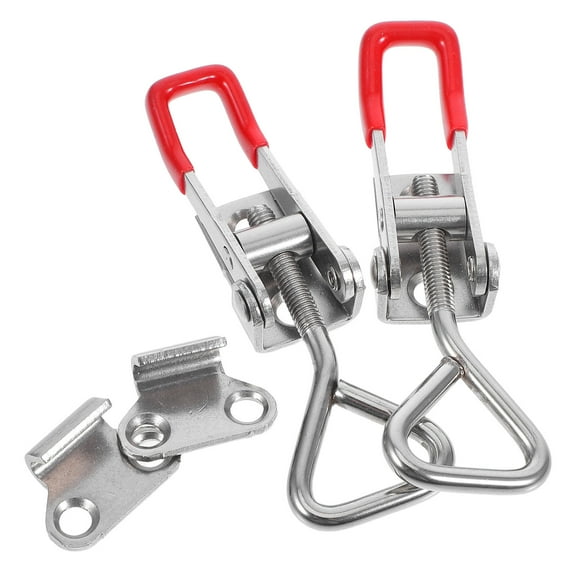 MLINS 2pcs Adjustable Toggle Clamp Latches Stainless Door Security Latch Tool Box Cabinet Door Bolt Metal Cabinet Clasp Home Hardware