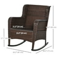 thumbnail image 3 of Outsunny Outdoor Wicker Rocking Chair with Cushions and Steel Frame, 3 of 10