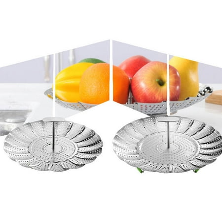 

Stainless Steel Adjustable Vegetable Steamer Basket for Pots Pans Crock New