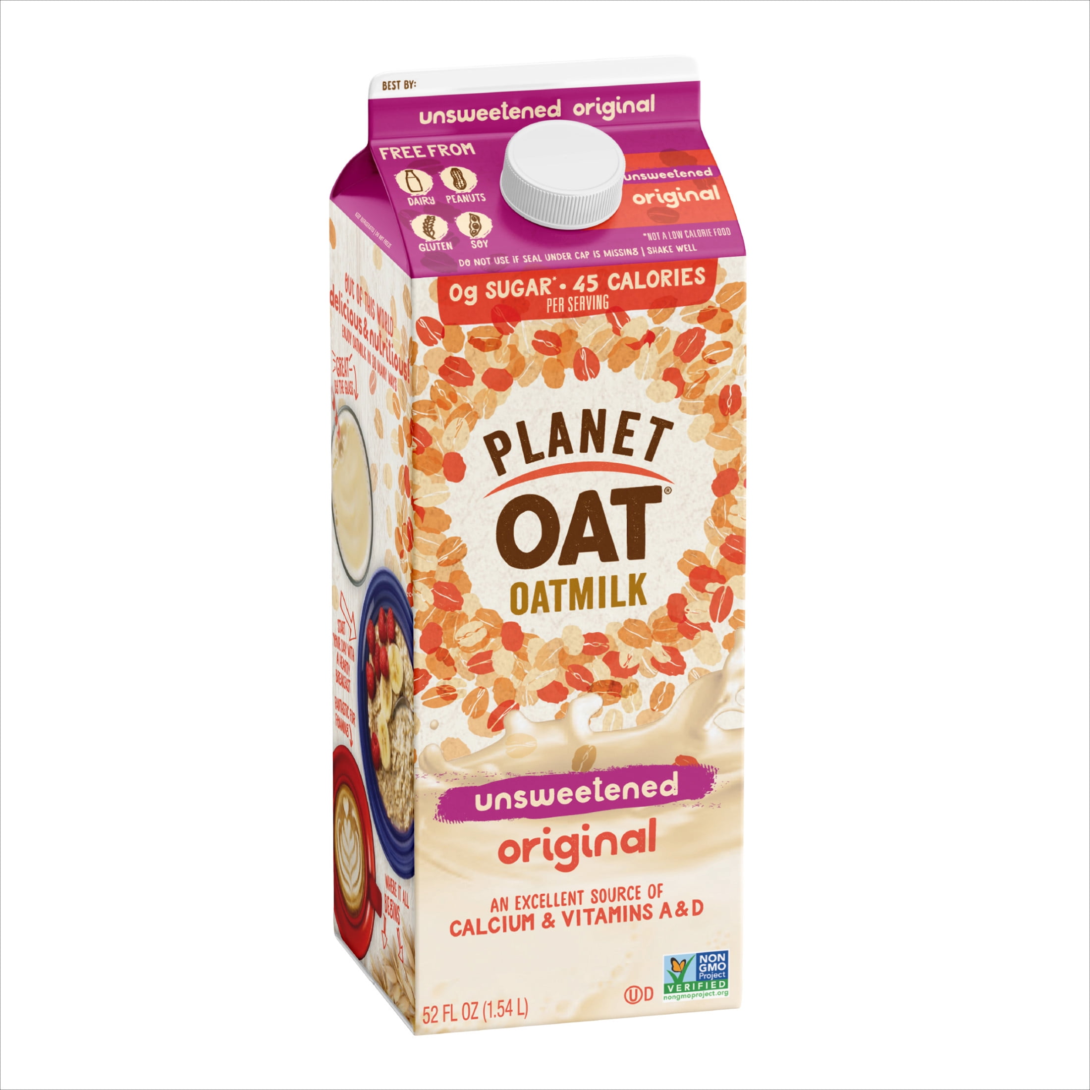 Planet Oat Unsweetened Original Oat Milk, 52 oz