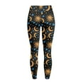 thumbnail image 6 of Renewold Sun Moon Star Gold Blue Yoga Leggings for Women with Pockets Trendy Running Yoga Pants High Waisted Tummy Control Graphic Pants Tights for Cycling Yoga Sports, XL, 6 of 8
