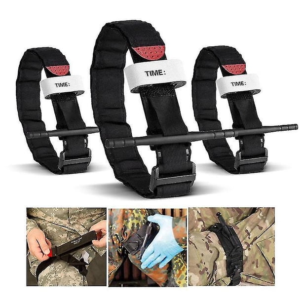 Torniquete médico de 3 uds, botiquín de primeros auxilios rápido para exteriores, torniquete de combate de rescate Rojo Verde Cocina, Decoración y Otros