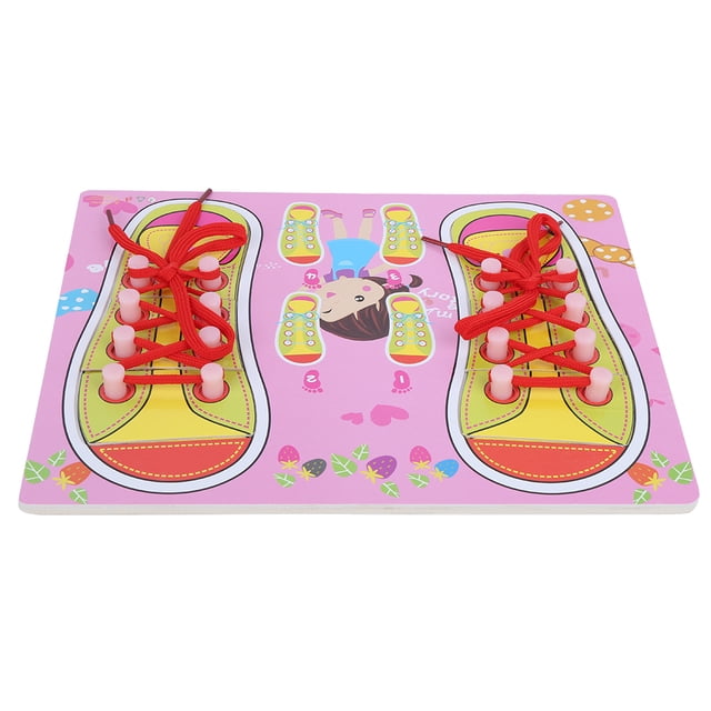 Threading Teaching Thick Lacing Shoe Toy, Smooth Tying Shoelaces Teaching Aids, Kids For Baby ANGGREK Rosa