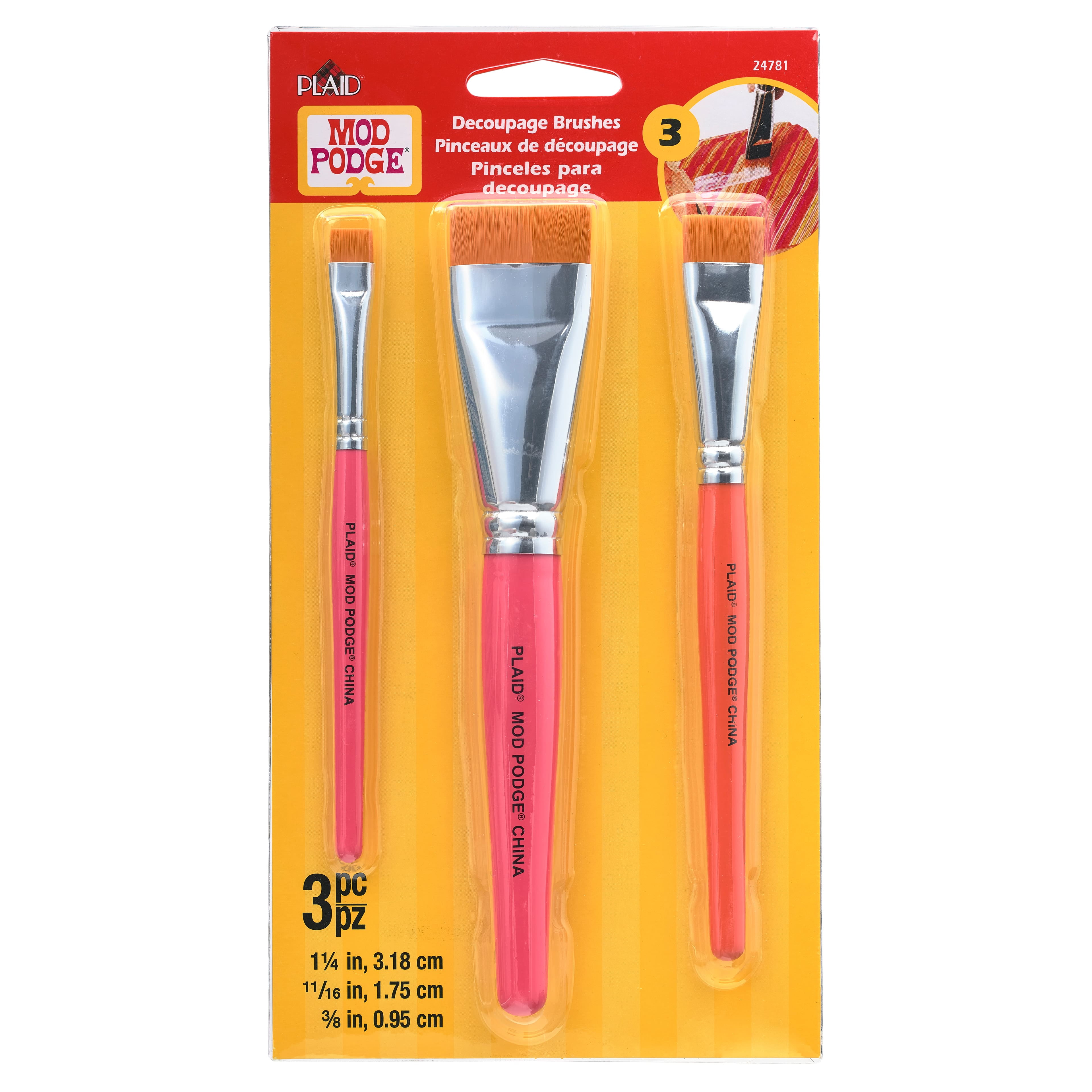 6 Packs 3 ct. (18 total) Mod Podge® Decoupage Brush Set