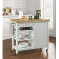 thumbnail image 2 of ClickDecor Denver Kitchen Rolling Bar Cart on Wheels, White, 2 of 9