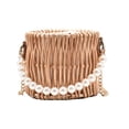 thumbnail image 2 of Bolsa Bolso de hombro de paja Bolso de mimbre de ratán con perla para mujer (redondo) Tmvgtek Para estrenar, 2 of 9