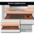 thumbnail image 6 of FRMSAET Office Furniture Accessories Home Hardware 24/30 inches Keyboard Drawer Tray Wood Holder Under Desk with Adjustable Height slide . (30 inches,Cherry), 6 of 8