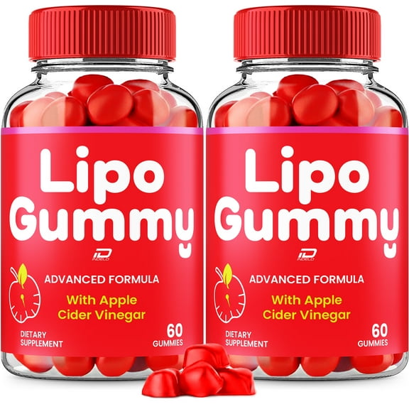 Lipo Gummy ACV Gummies Supplement – LipoGummy ACV Gummy Apple Cider Vinegar 1000MG, 2 Pack, 120 Gummies