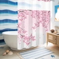 thumbnail image 5 of No Hook Shower Curtain, Cherry Blossom Shower Curtains for Bathroom with See Through Top Window, Gradient Tree Pink Flower Plant Waterproof & Washable Bath Curtain Extra Long 72"x84", 5 of 9