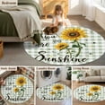 thumbnail image 6 of Round Rugs 6 Ft, Sunflowers Farmhouse Non Slip Area Rugs for Kitchen Bedroom Entryway, Sage Green Plaid Pastoral Rustic Washable Carpet Runner Rug Floor Mats for Bedroom Home Decor, 6 of 9