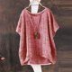 thumbnail image 5 of Craaazy Women Casual Loose Fit Blouse, Solid Color Short Sleeve Cotton Linen Tops, Comfy Round Neck Tunic for Daily Wear Gifts, 5 of 6