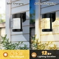 thumbnail image 6 of FKHouse Solar Outdoor Wall Lanterns, 2 Pack Outdoor Waterproof Lights Fixtures Wall Sconce with Glass for Patio, Garden, 6 of 8