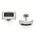 thumbnail image 1 of Edward Mirell Titanium Black Memory Cable Cufflinks Cuff Link Col Rester, 1 of 7