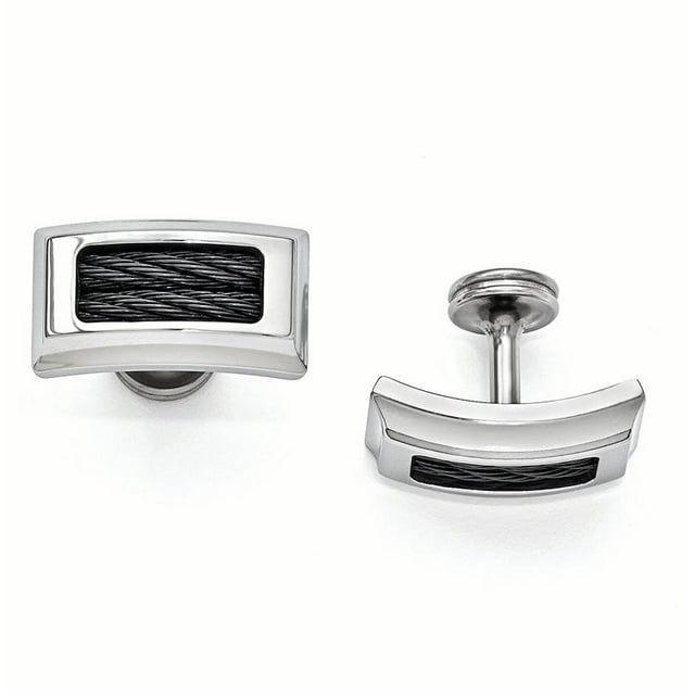 Edward Mirell Titanium Black Memory Cable Cufflinks Cuff Link Col Rester