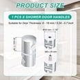thumbnail image 2 of Glass Shower Door Handle, Aluminum Alloy Back-to-Back Shower Door Knob Silver, 2 of 7