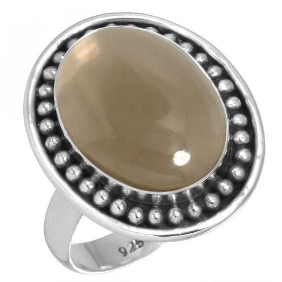 925 Sterling Silver Ring For Women - Men Brown Smoky Topaz Gemstone Silver Ring Size 9.5 June Birthstone Hand Made Silver Ring Size 9.5 Friendship Day Gift For Mom Gemstone 925 Silver Jewelry